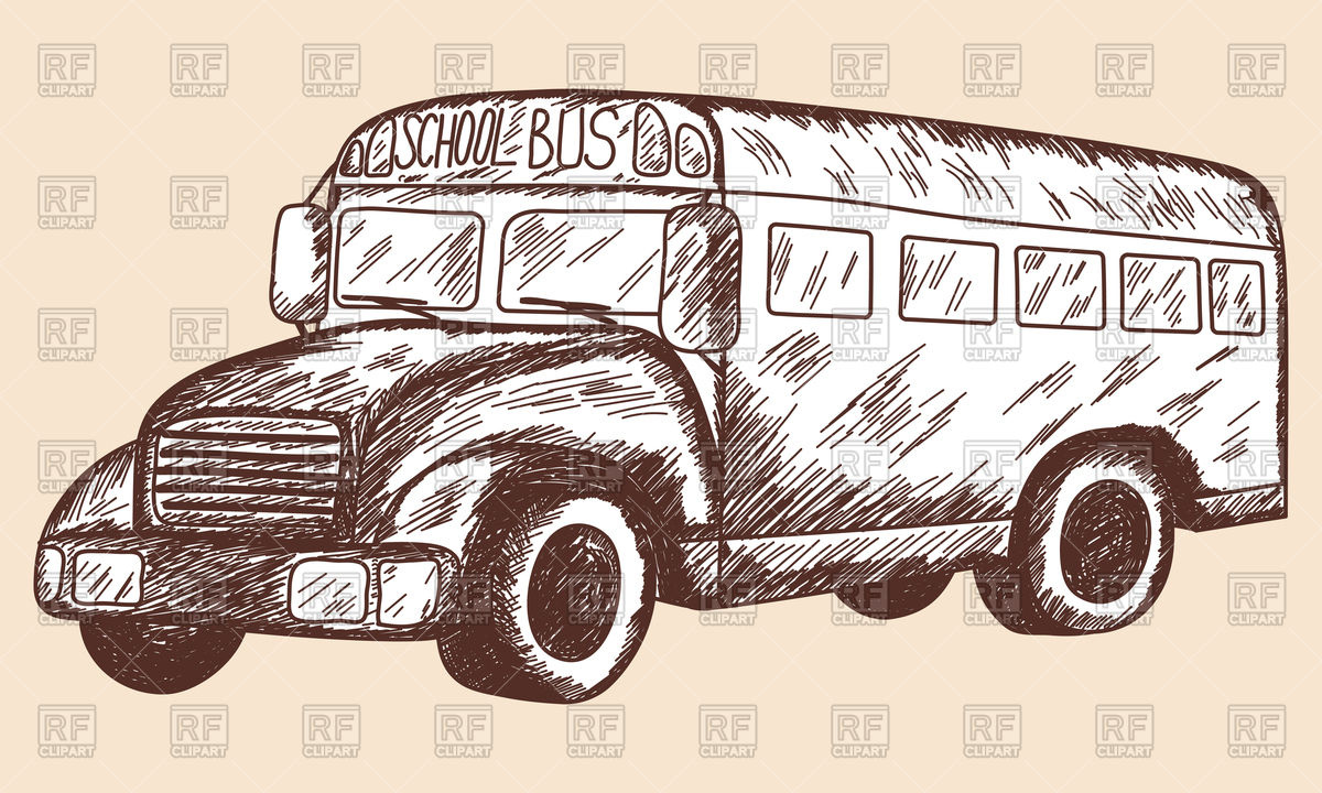 1200x720 School Bus Sketch Vector Image Vector Artwork Of Transportation