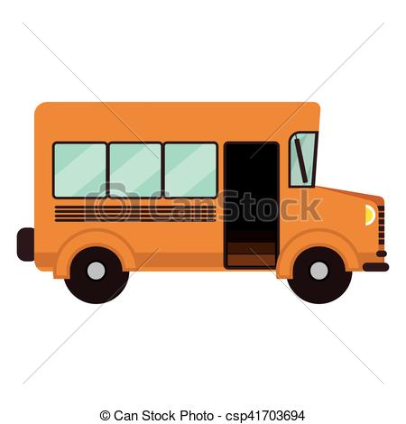 450x470 Yellow School Bus Vehicle Over White Background. Vector Illustration.