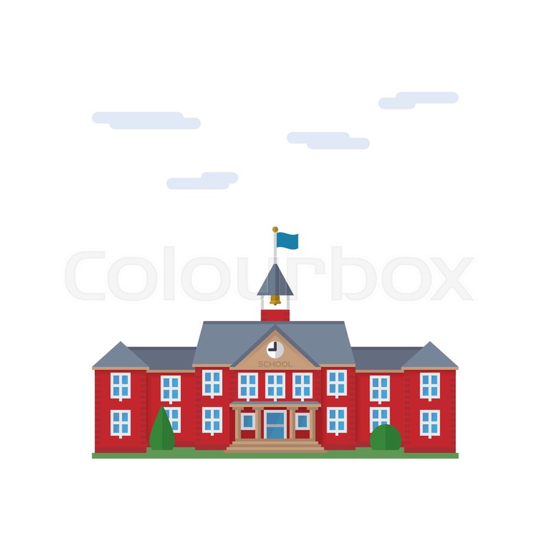 800x800 Isolated Vector Icon Of School House Building Stock Vector