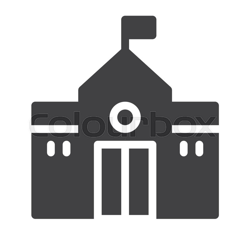 800x800 High School Icon Vector, Filled Flat Sign, Solid Pictogram