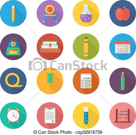 450x445 School Icon Set. Vector Illustration Icons. School Icon Set