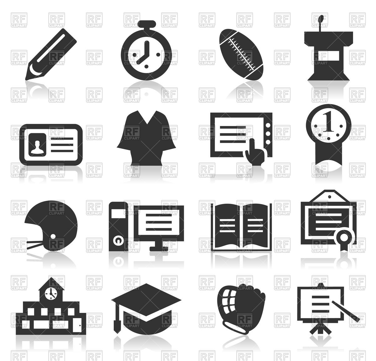 1200x1154 Set Of School Icons Vector Image Vector Artwork Of Icons And