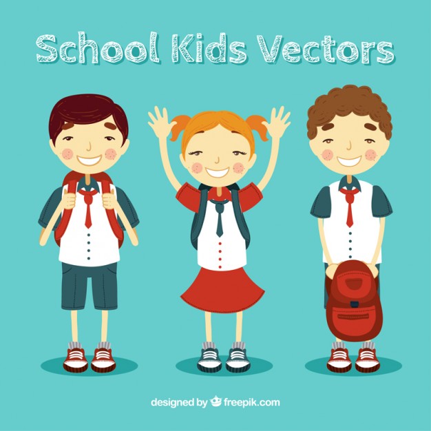 626x626 Happy School Kids Illustration Vector Free Download