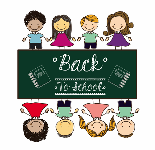 500x485 Back To School Children Vector Background 04 Free Download