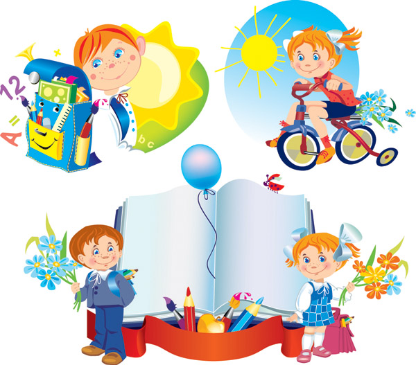 600x527 School Children Illustrator Vector Free Vector 4vector