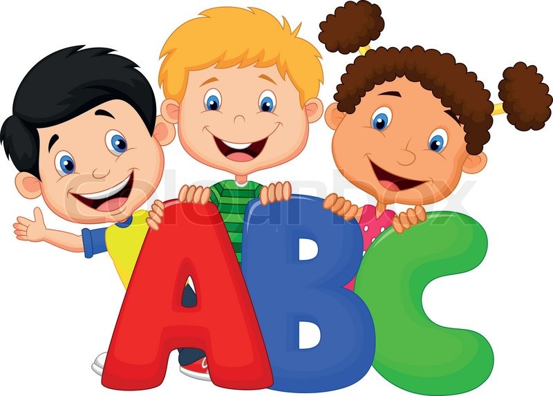 800x573 Vector Illustration Of School Kids Cartoon With Abc Stock Vector
