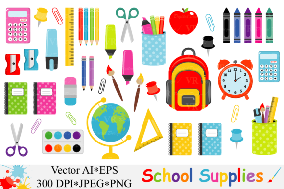 580x386 School Supplies Clipart, Back To School