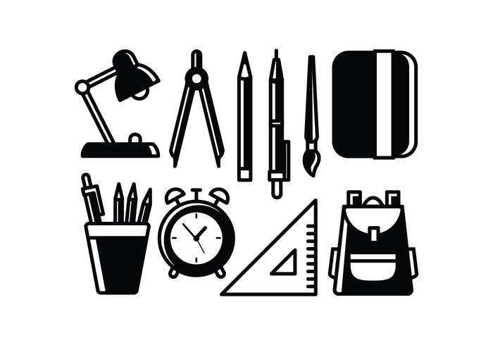 700x490 School Supplies Vectors
