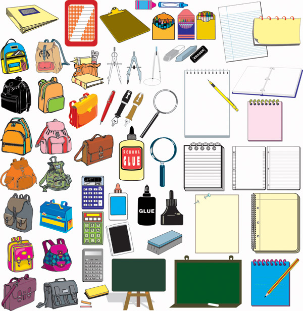 600x616 School Supplies Vector Free Vector 4vector