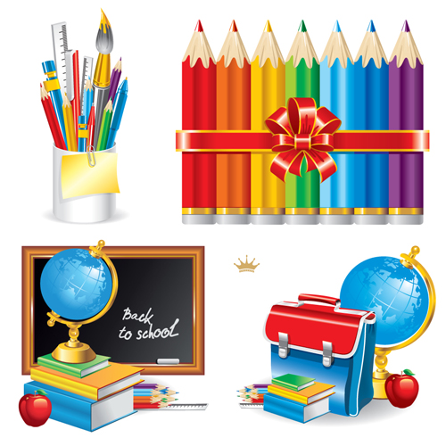 500x500 Different School Supplies Vector Graphic Set 06 Free Download