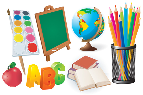 500x332 Different School Supplies Vector Graphic Set 08 Free Download