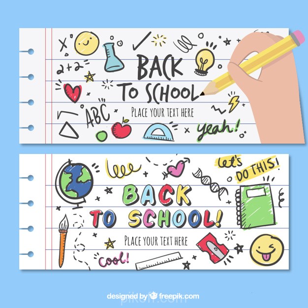 626x626 Ai] Funny Banners For Back To School Vector Free Download