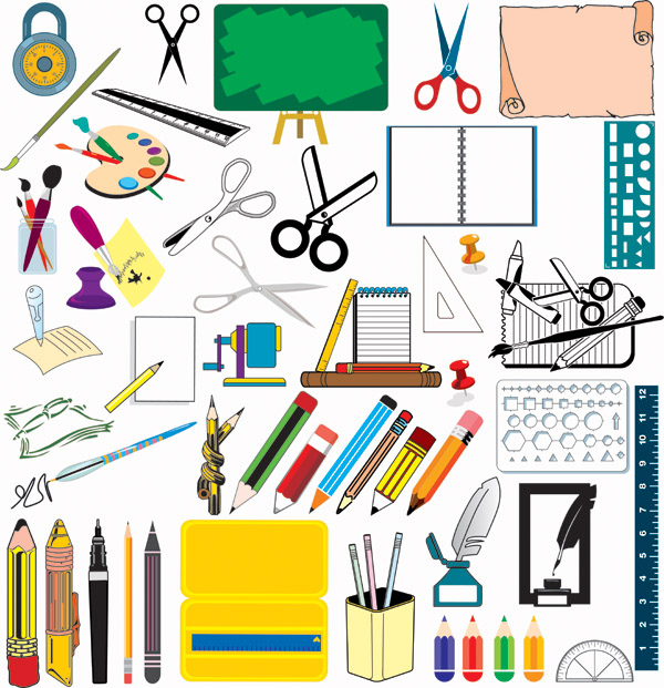 600x621 School Supplies Vector Free Vector 4vector