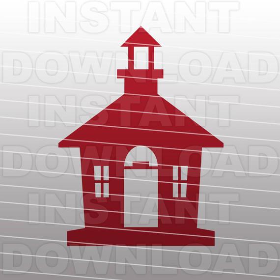 570x570 School Svg Fileschoolhouse Svg Filecutting Template Vector Etsy