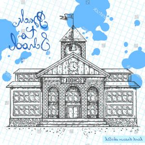 300x300 Vector Linear Illustration School Building Flag Mkumodels