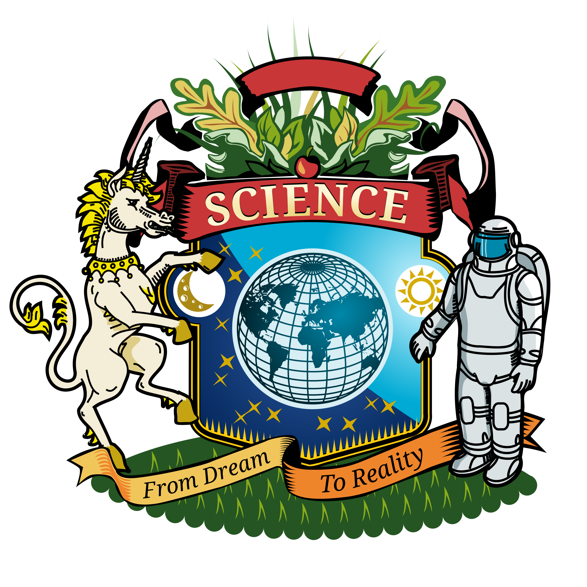 2400x2400 Coat Of Arms Of Science Vector Clipart Image