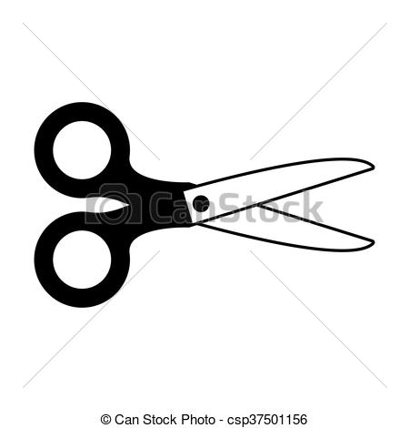 450x470 Scissors Icon Vector Illustration Cartoon Retro Style.