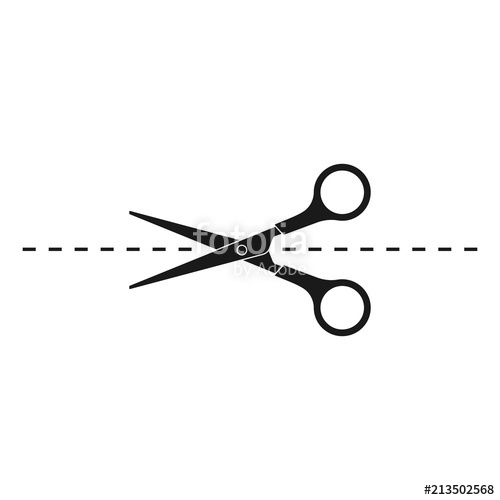 500x500 Scissors Icon Vector Illustration. Cut Concept With Open Scissors