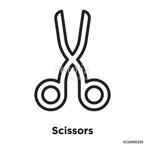 500x500 Scissors Icon Vector Isolated On White Background, Scissors Sign