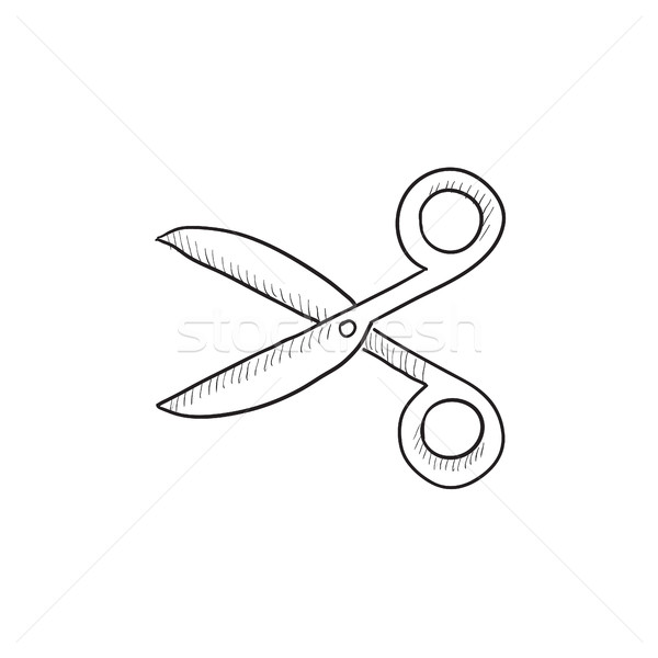600x600 Scissors Sketch Icon. Vector Illustration Andrei Krauchuk