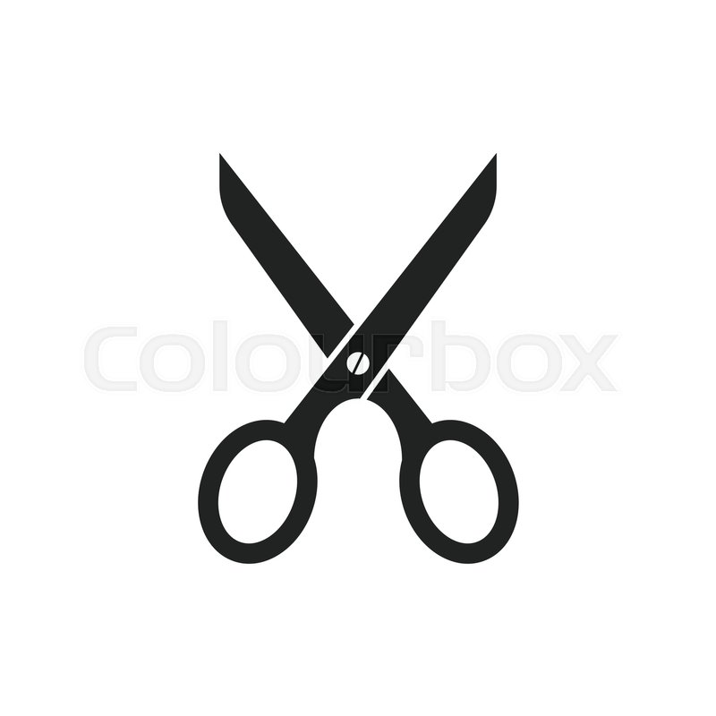 800x800 Scissors Flat Icon. Scissor Vector Illustration. Stock Vector