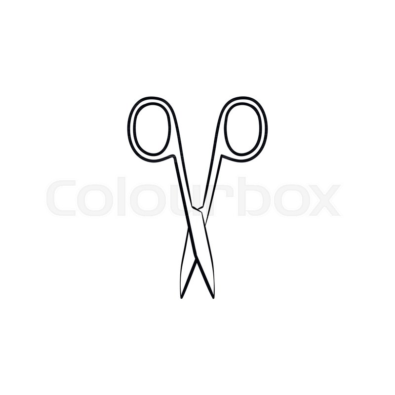 800x800 Scissors Hand Drawn Outline Doodle Icon. Nail Scissors Vector