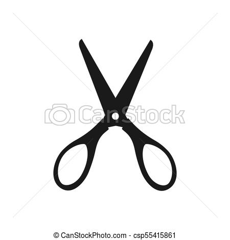 450x470 Silhouette Of Open Scissors. Vector Illustration.