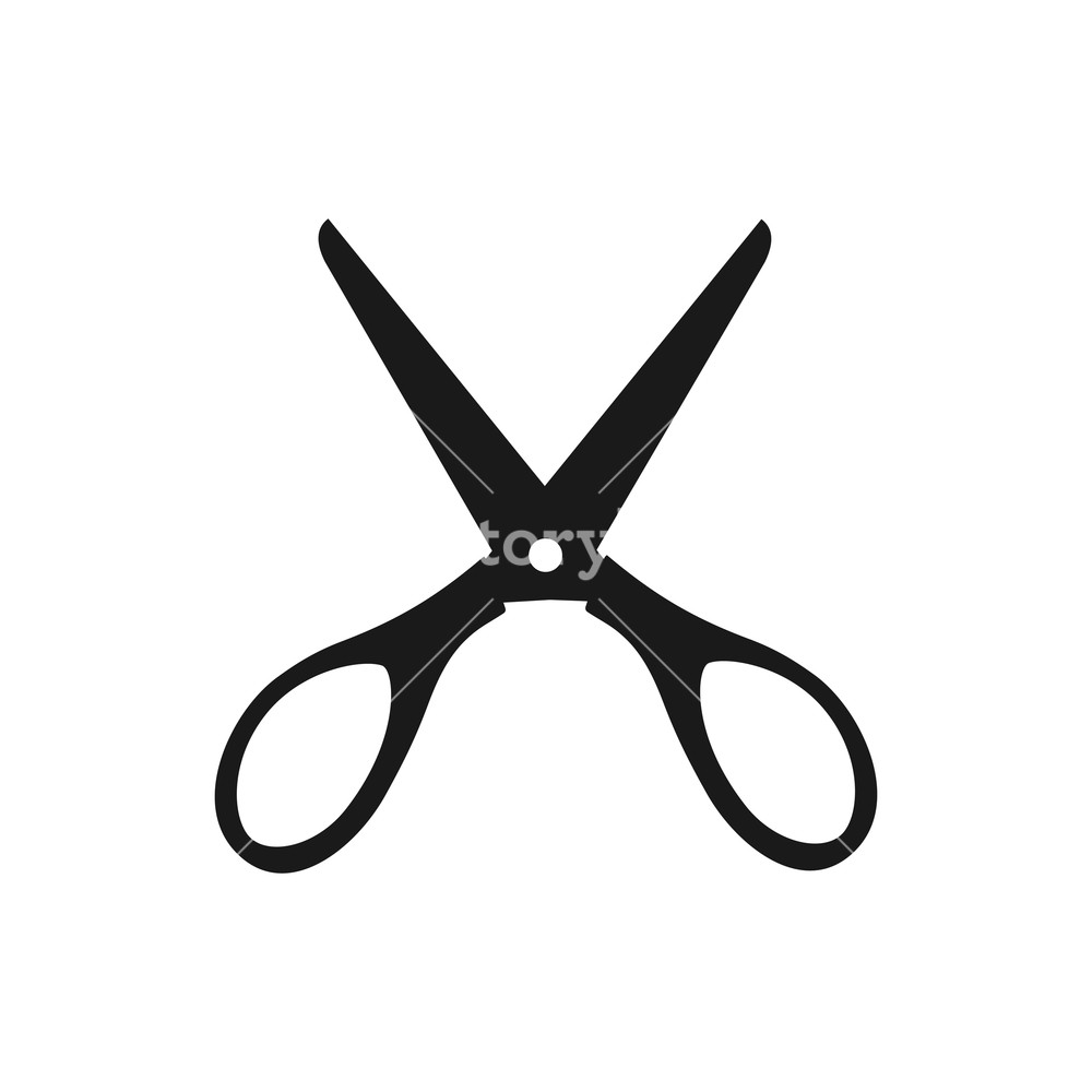 1000x1000 Silhouette Of Very Open Scissors. Vector Illustration Royalty Free