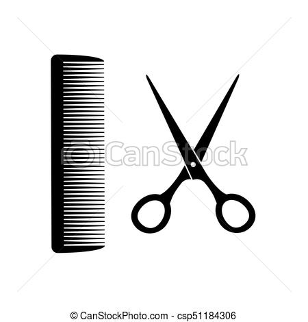 450x470 Comb And Scissors Vector Illustration.
