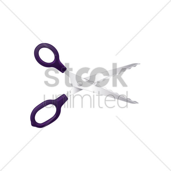 600x600 Jagged Scissors Vector Image