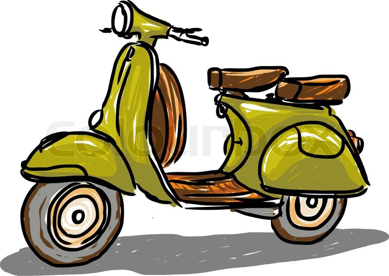 800x567 Scooter Classic Style Vector Illustration Stock Vector Colourbox