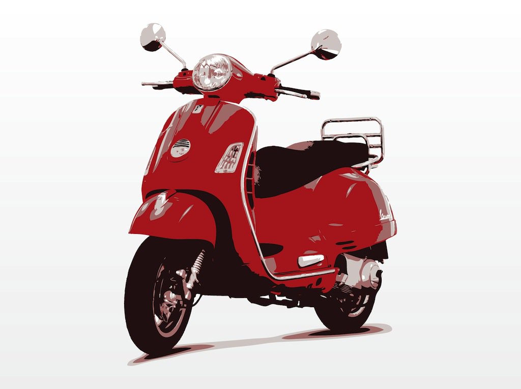1024x765 Vespa Scooter Vector Vector Art Amp Graphics