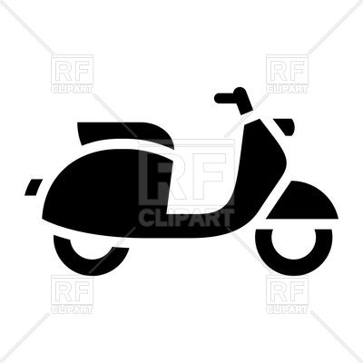 400x400 Black Moped Icon On White Background