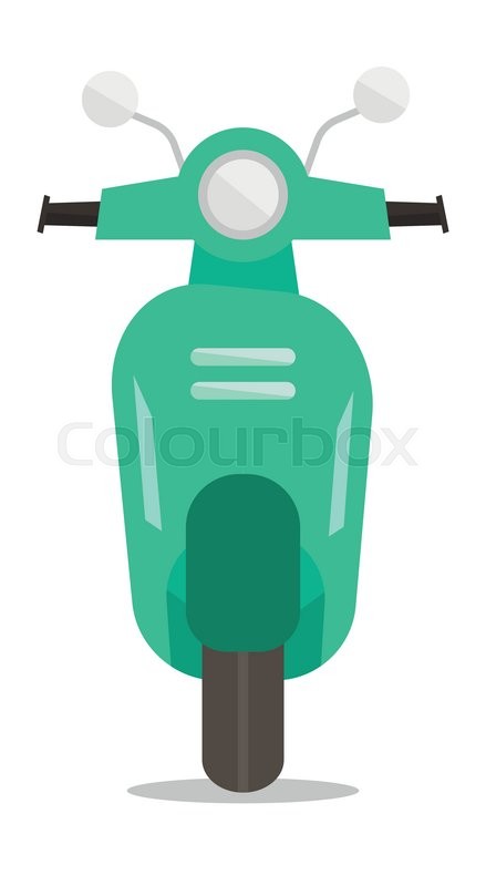 439x800 Front View Of Modern Classic Scooter Vector Flat Design