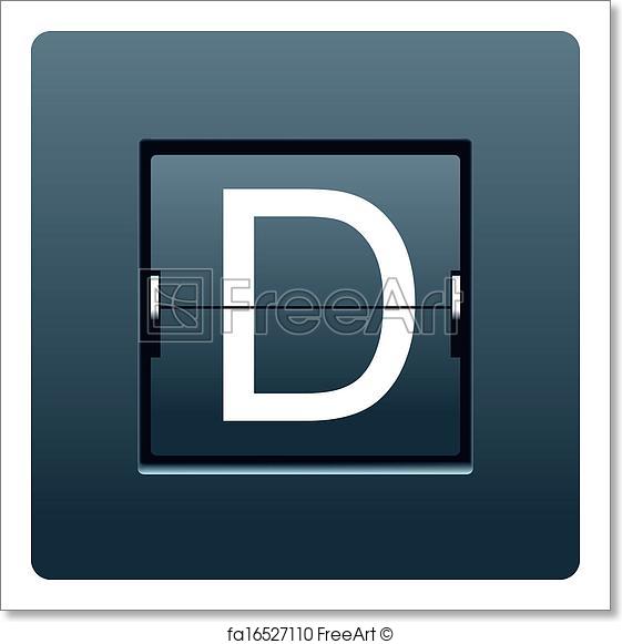 561x581 Free Art Print Of Letter D From Mechanical Scoreboard. Vector
