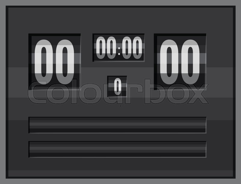 800x612 Black Electronic Soccer Scoreboard Icon. Cartoon Illustration Of