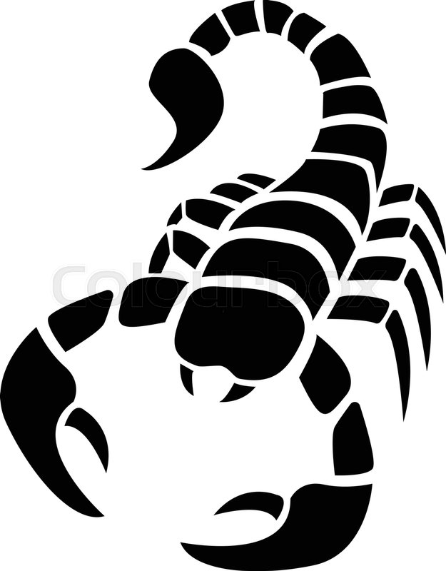 625x800 Scorpion Icon In Simple Tattoo Style,vector Design Stock Vector