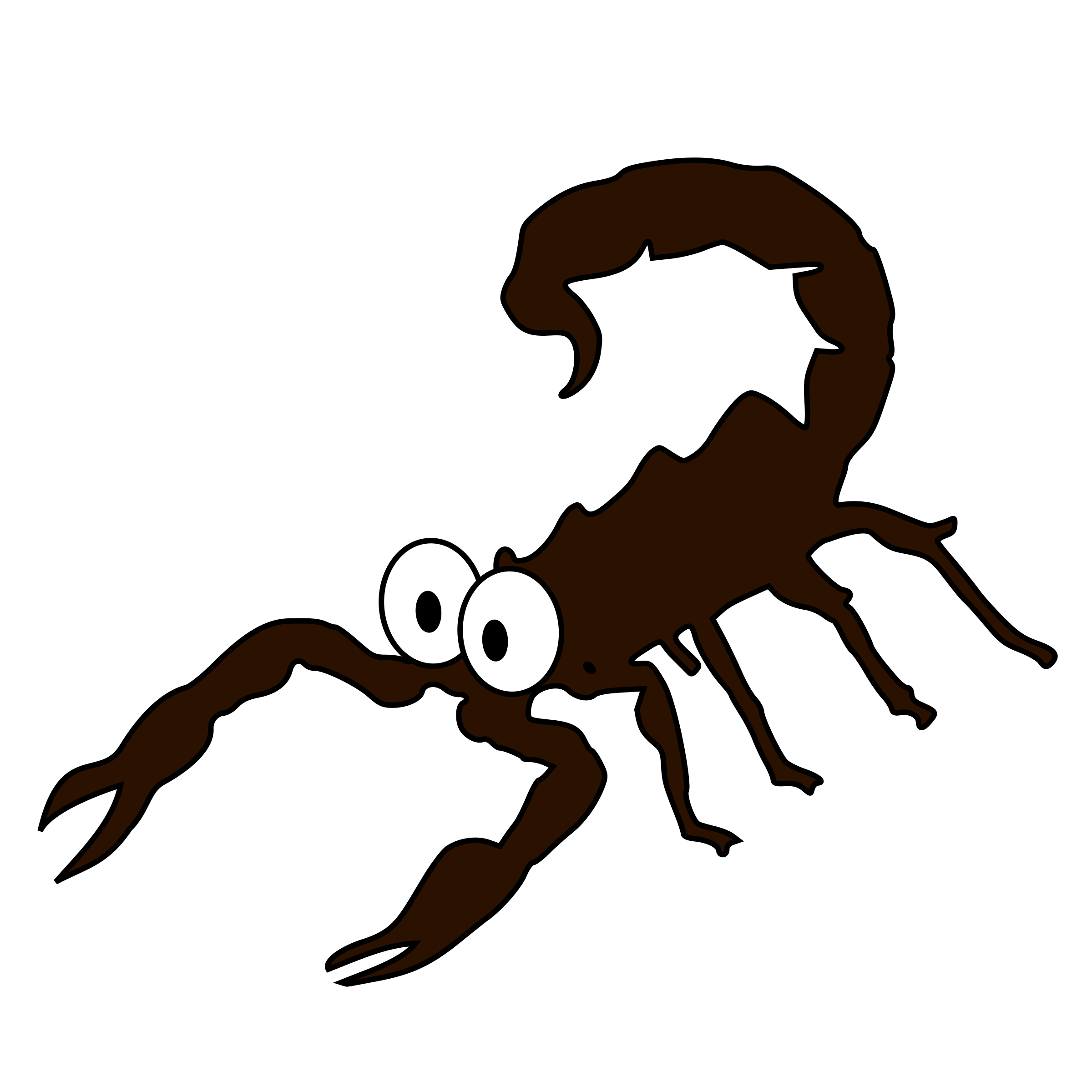 2400x2400 Brown Scorpion Vector Clipart Image