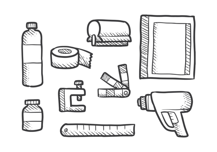 700x490 Screen Printing Icons Vector