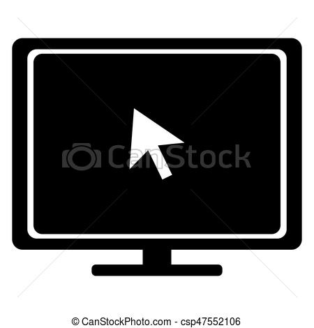 450x470 Isolated Computer Screen Silhouette. Isolated Silhouette Of A
