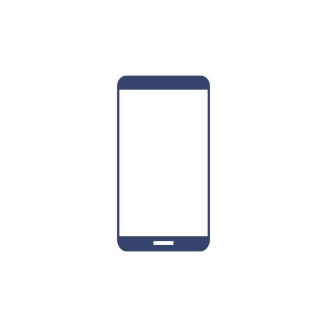 640x640 Phone Icon With Bezel Less Screen Vector, Flat, Simple, Clean Png