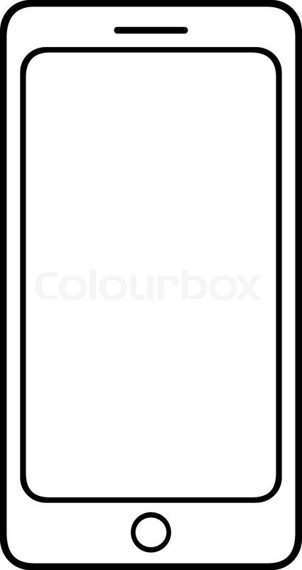 425x800 Super Simple Smartphone With Empty Screen, Vector Graphic, Element