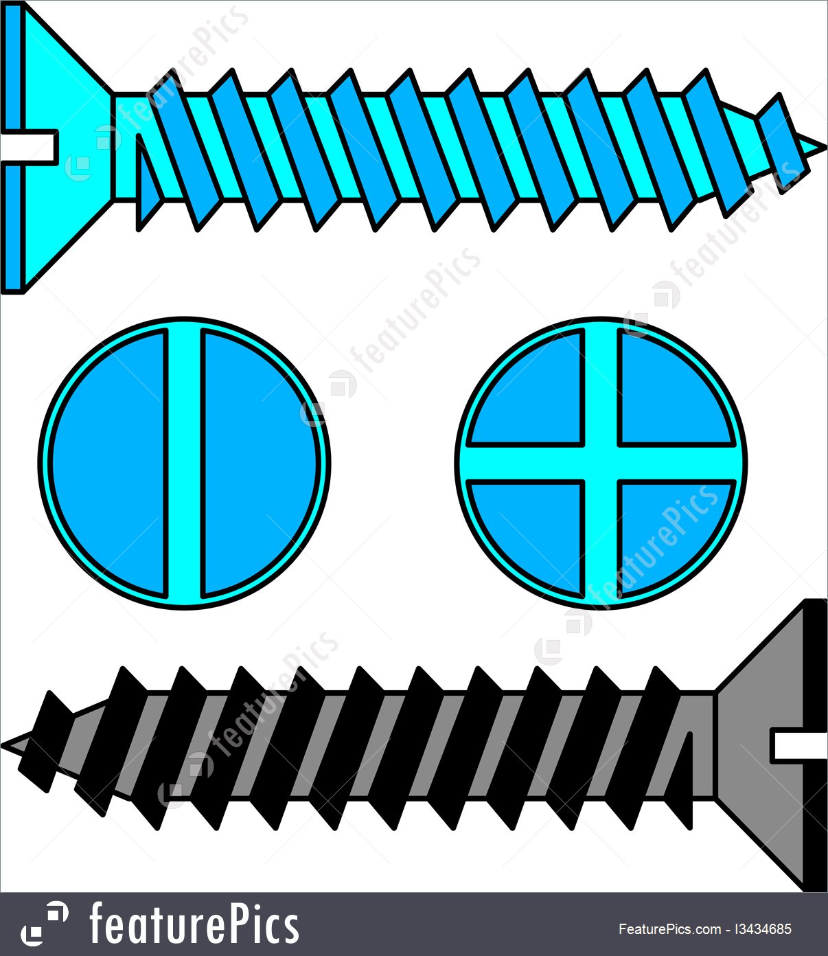 1206x1392 Stainless Steel Screw. Vector
