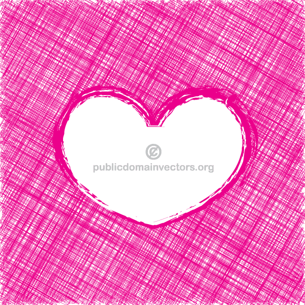 600x600 Pink Scribble Sketch Lines Valentines Heart Vector Background