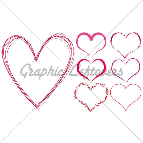 500x500 Scribble Hearts Gl Stock Images