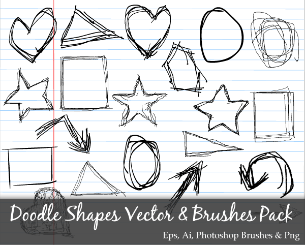 600x482 Scribble Series Doodle Shapes Circle, Square, Star, Triangle