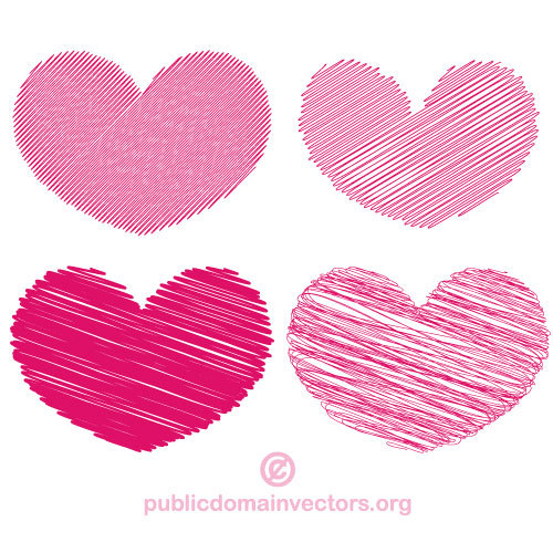 500x500 Scribble Hearts Vector Pack Public Domain Vectors