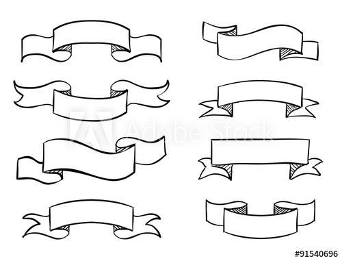 500x381 Hand Drawn Banner Scribble Vector Vintage Scroll