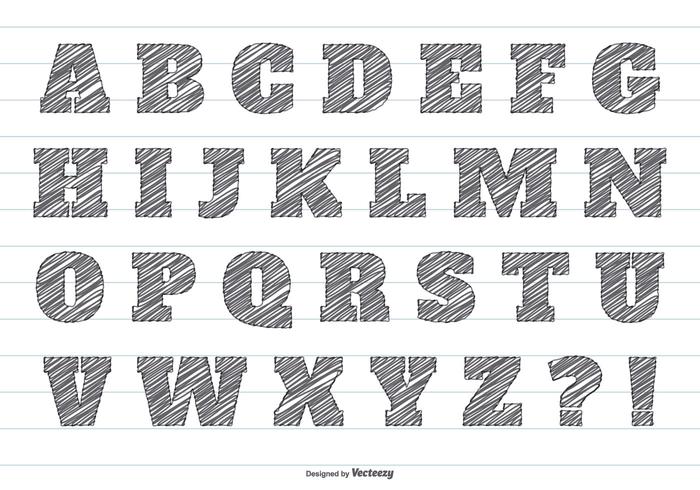 700x490 Pencil Scribble Vector Alphabet
