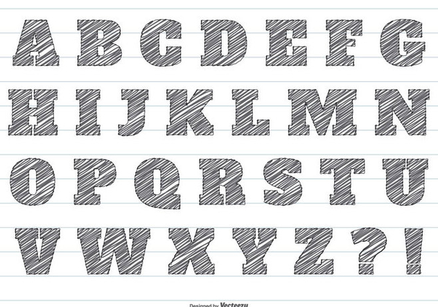632x443 Pencil Scribble Vector Alphabet Free Vector Download 415619 Cannypic